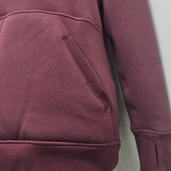 Athleta Solstice Reversible Sherpa Crew Womens Sweater Hoodie Maple Red XSmall - Picture 6 of 13